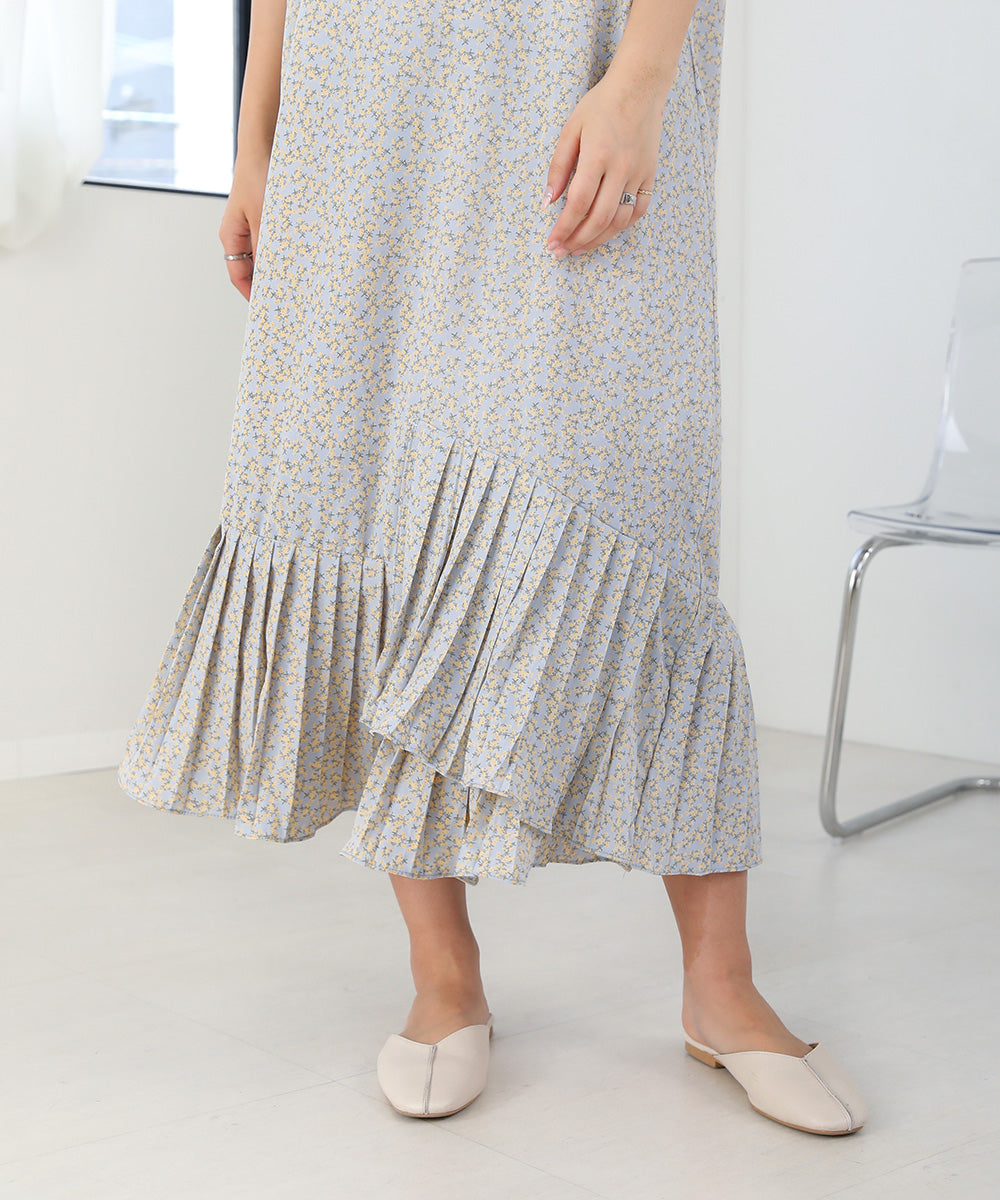 ASYMMETRIC HEM PLEATED ONEPIECE