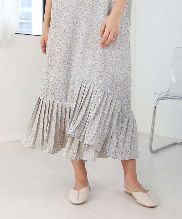 ASYMMETRIC HEM PLEATED ONEPIECE