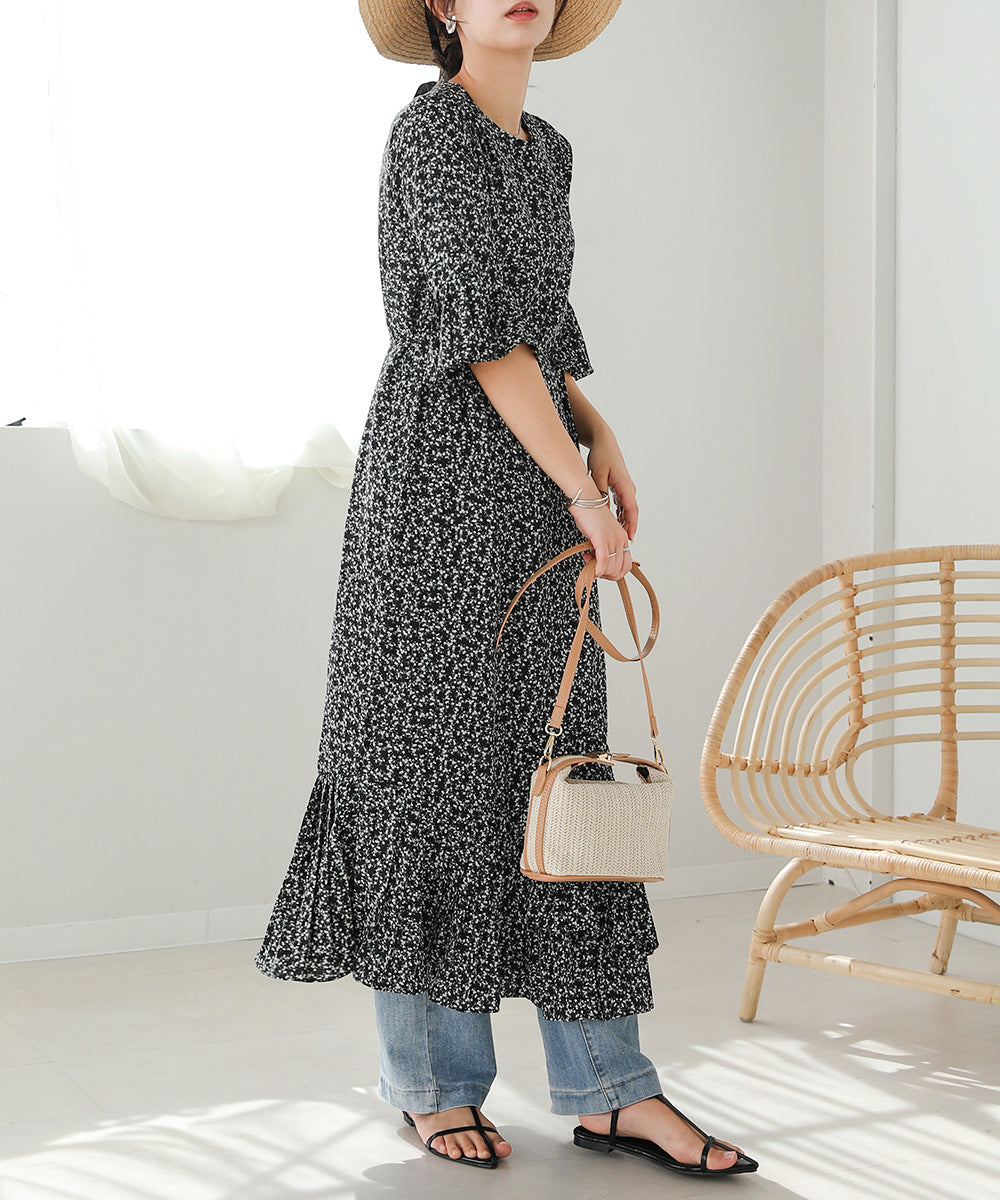 ASYMMETRIC HEM PLEATED ONEPIECE