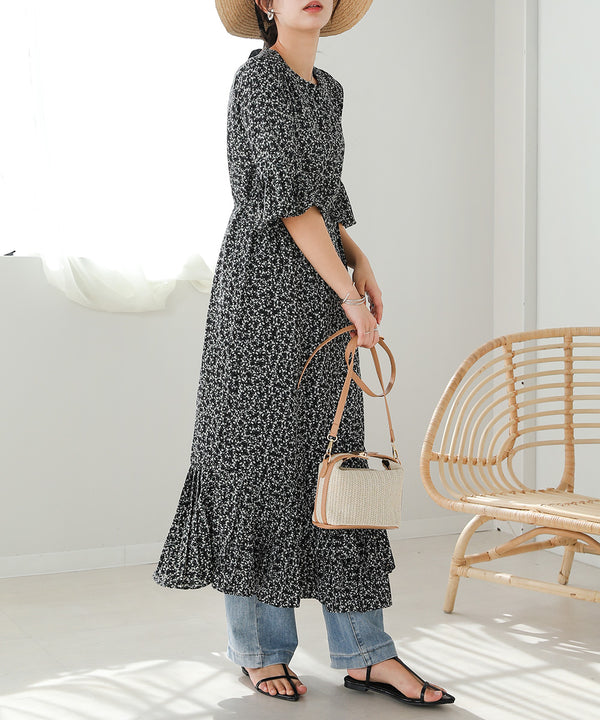 ASYMMETRIC HEM PLEATED ONEPIECE