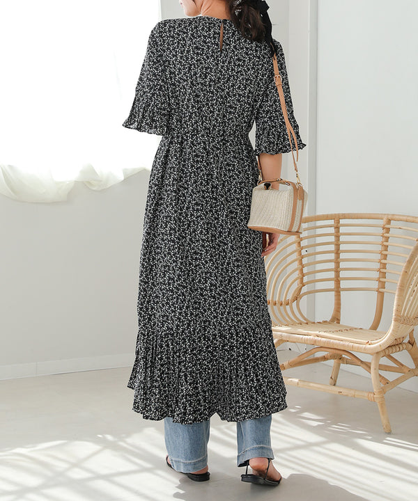 ASYMMETRIC HEM PLEATED ONEPIECE