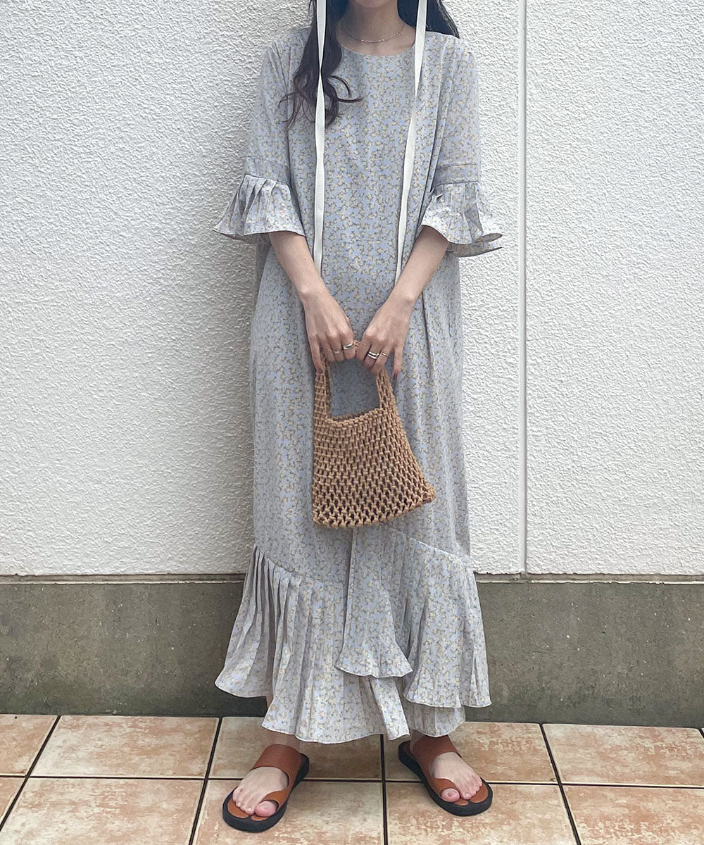 ASYMMETRIC HEM PLEATED ONEPIECE