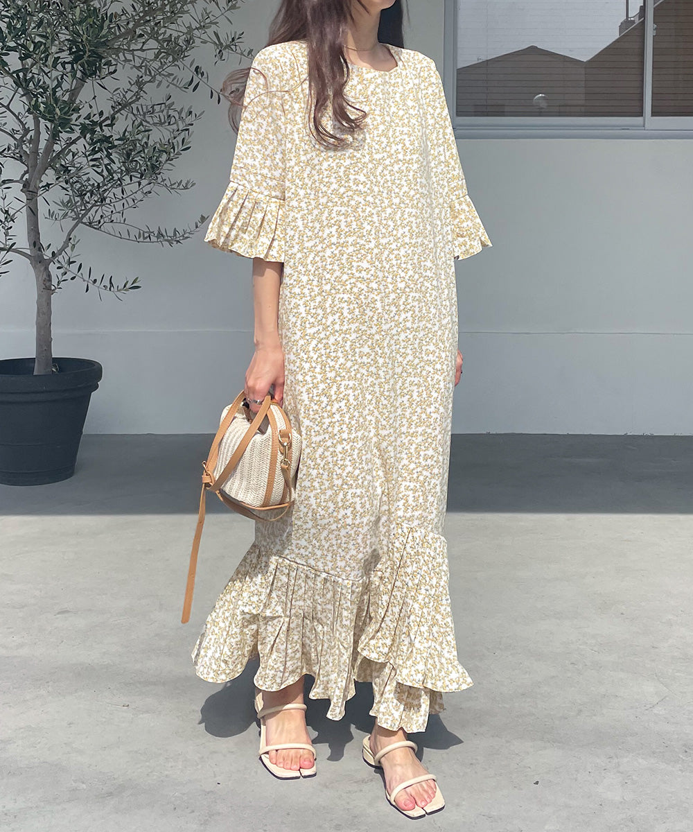 ASYMMETRIC HEM PLEATED ONEPIECE