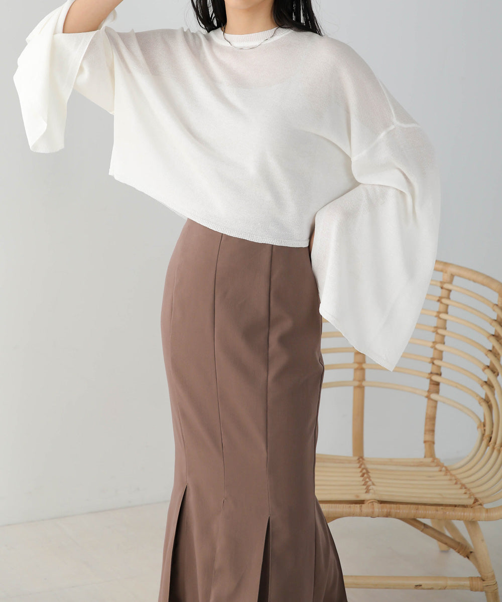 袖子开衩针织上衣