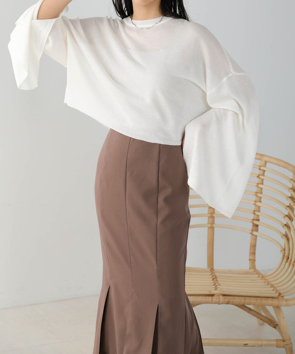 袖子开衩针织上衣