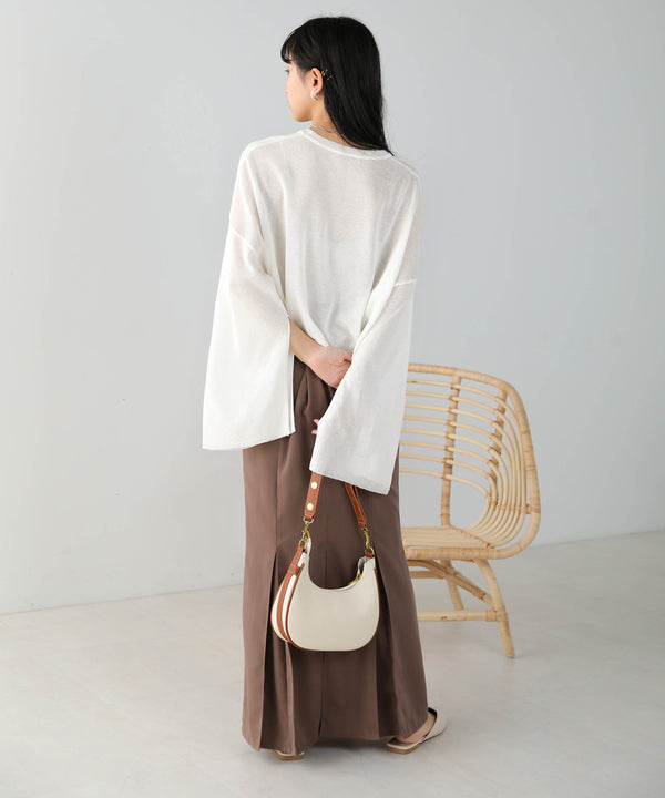 袖子开衩针织上衣