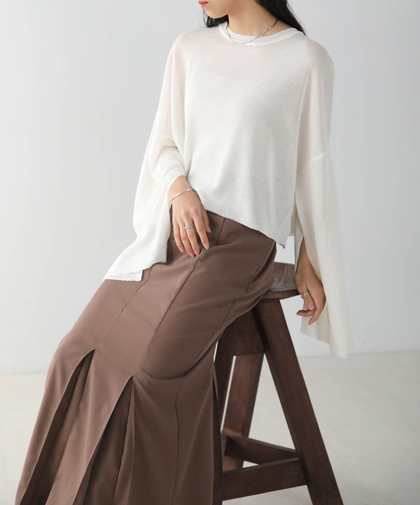 袖子开衩针织上衣