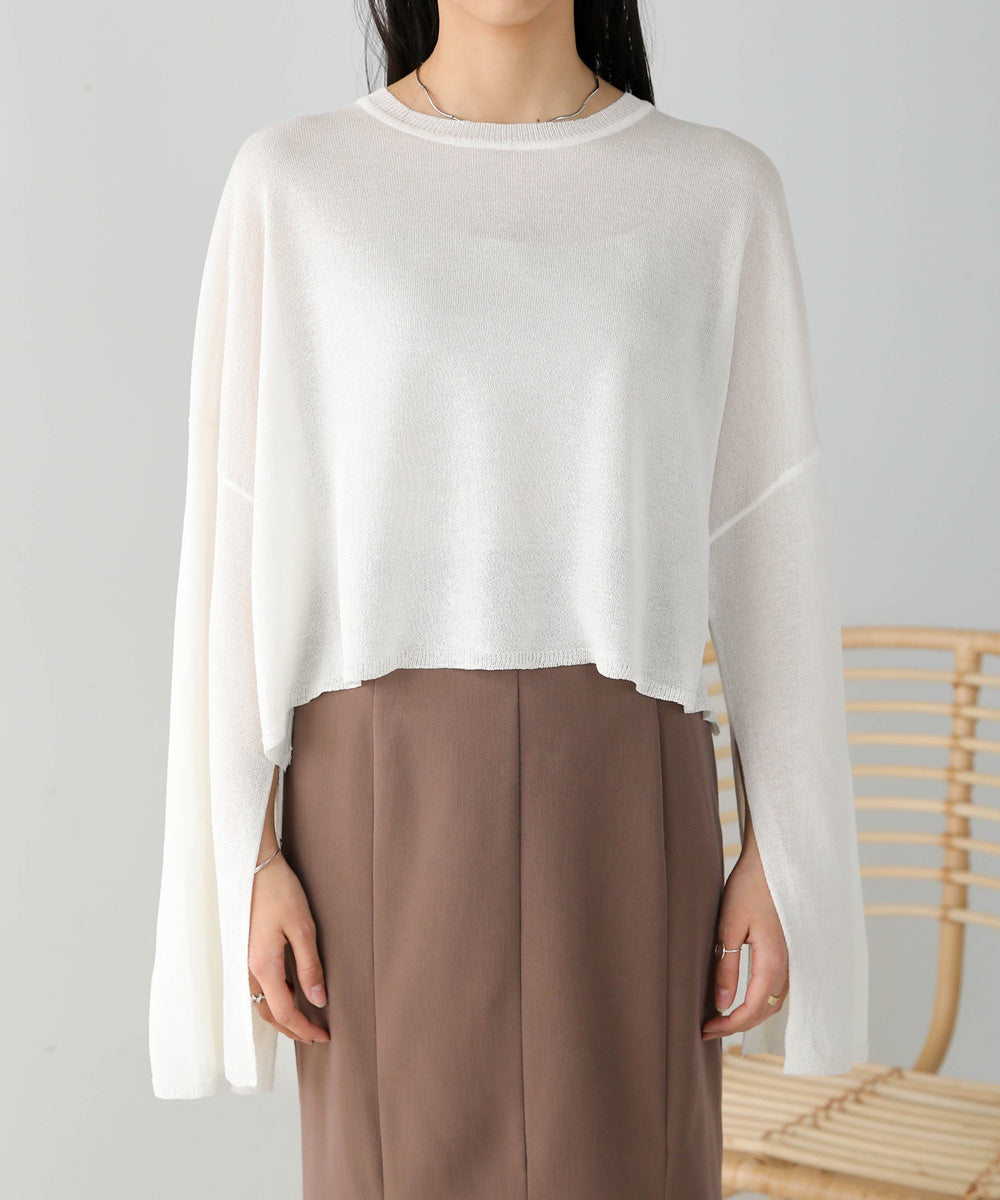 袖子开衩针织上衣