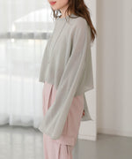 袖子开衩针织上衣