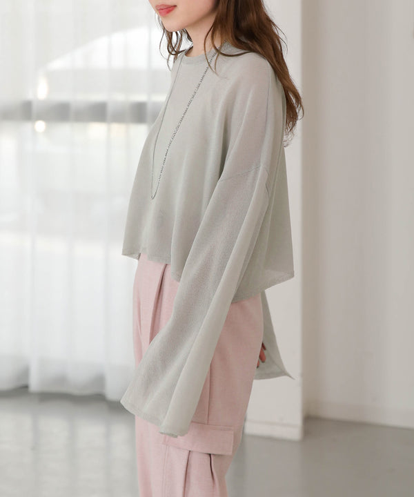 袖子开衩针织上衣