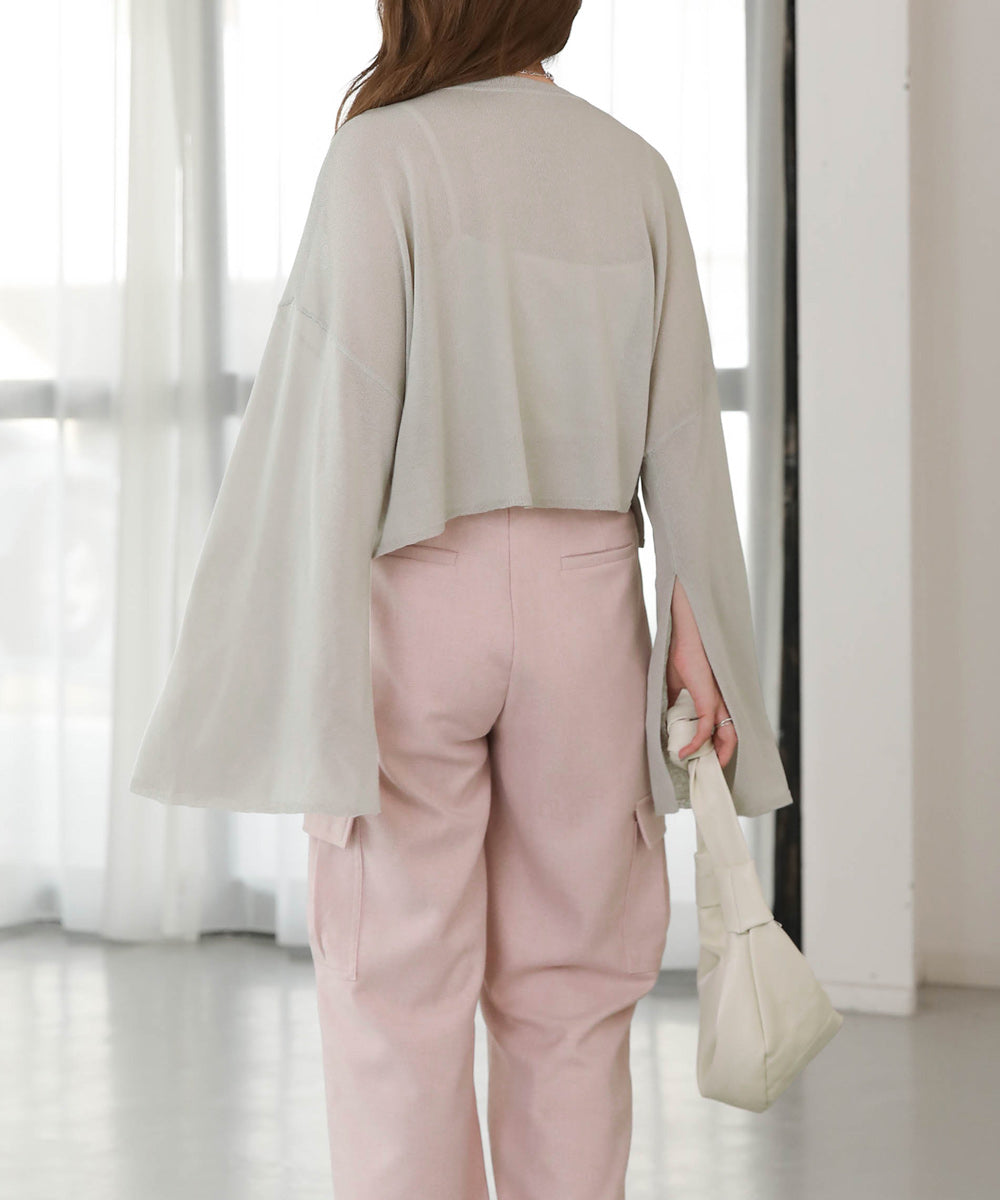 袖子开衩针织上衣