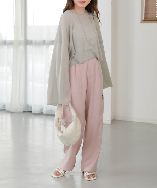 袖子开衩针织上衣