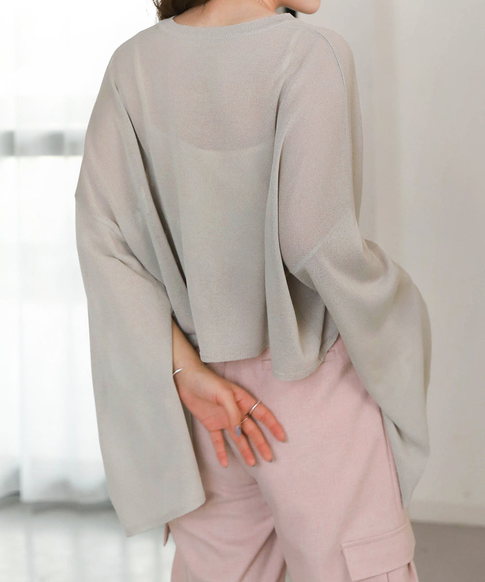 袖子开衩针织上衣