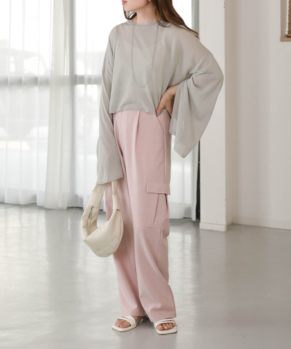 袖子开衩针织上衣