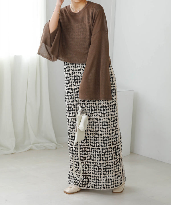 袖子开衩针织上衣