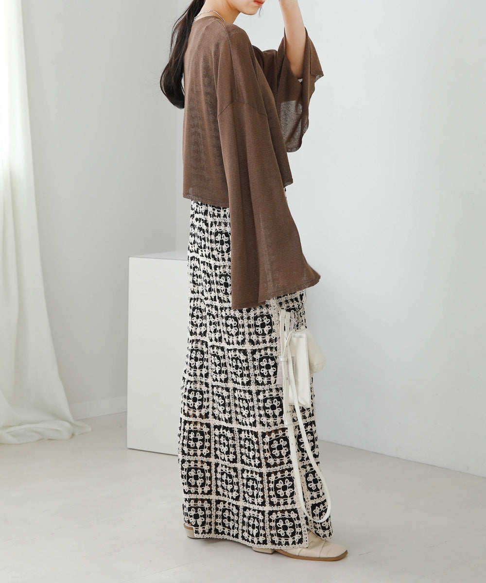 袖子开衩针织上衣