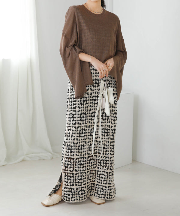 袖子开衩针织上衣