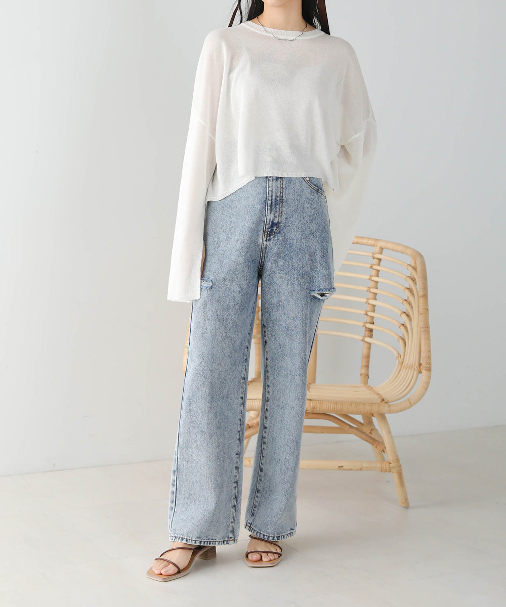 袖子开衩针织上衣