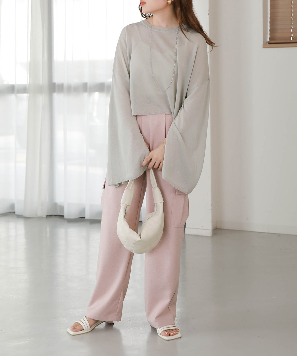 袖子开衩针织上衣