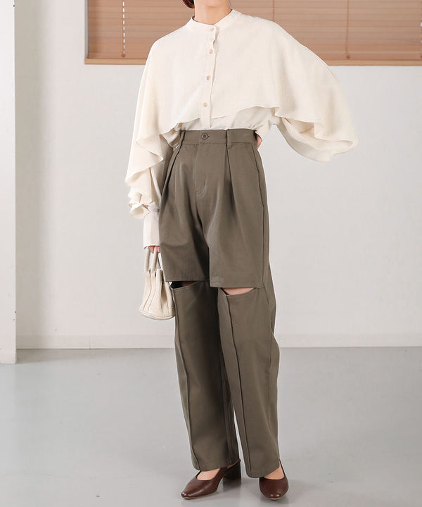 KNEE-SLIT PANTS