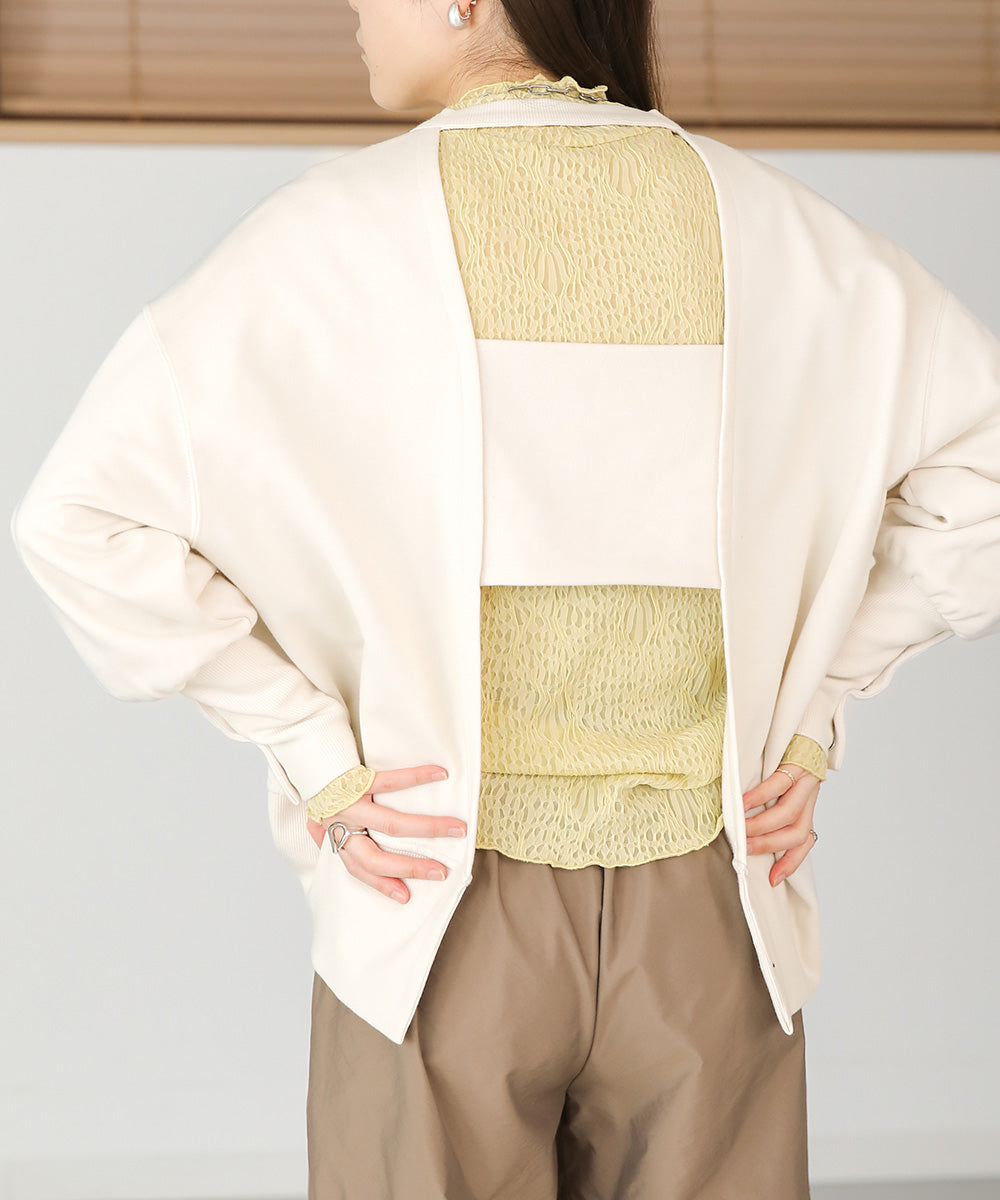BACK OPEN SWEAT TOP
