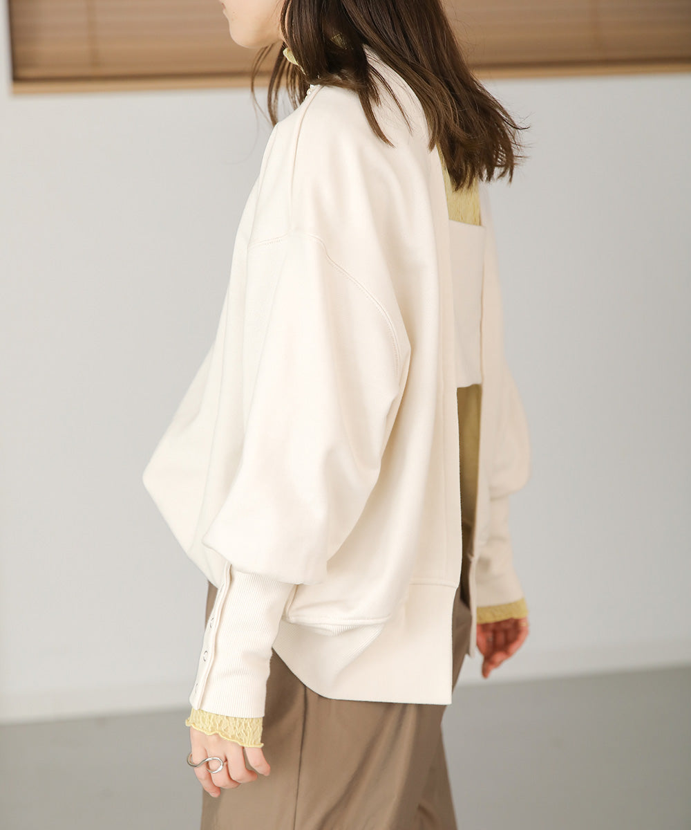 BACK OPEN SWEAT TOP