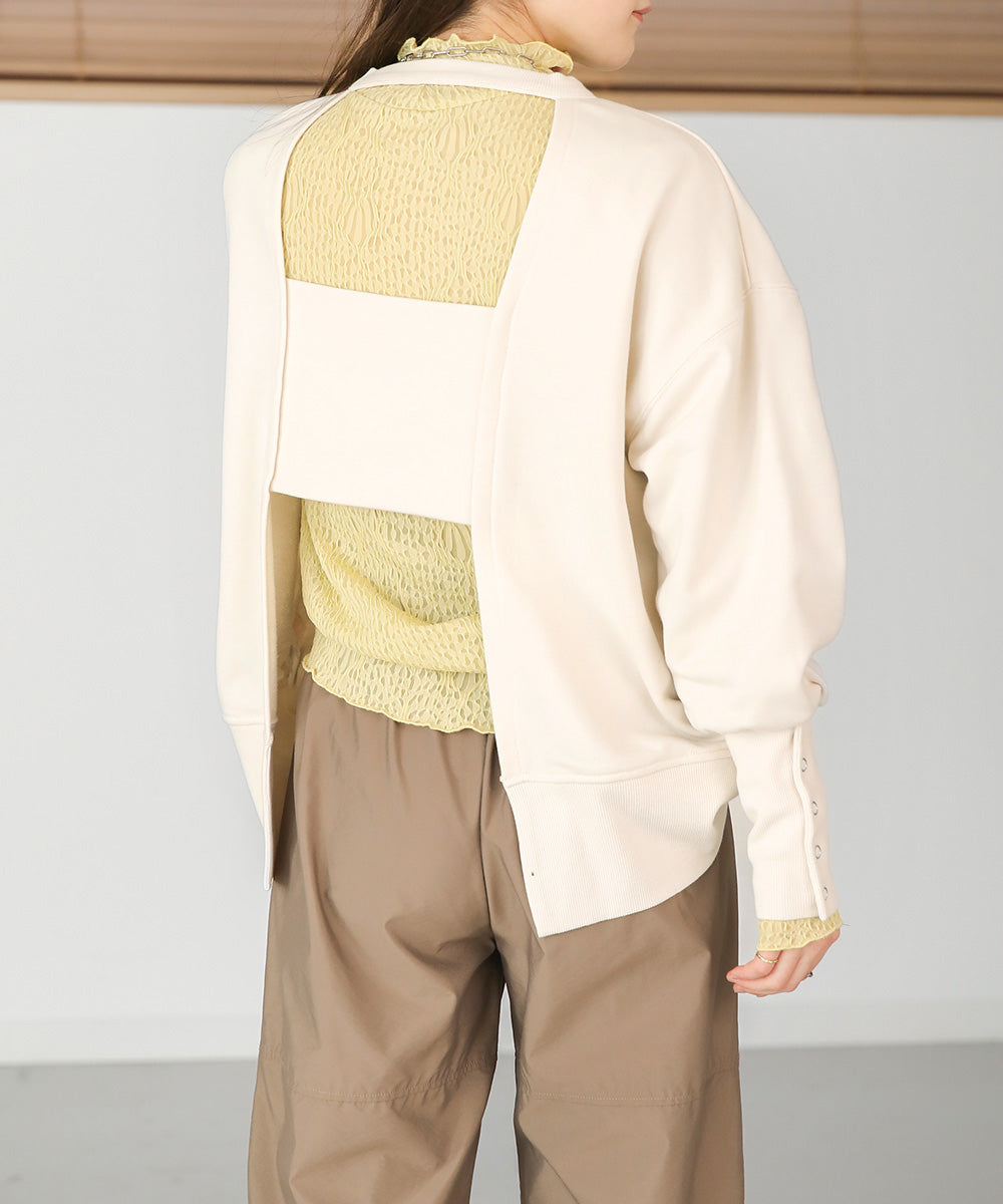 BACK OPEN SWEAT TOP