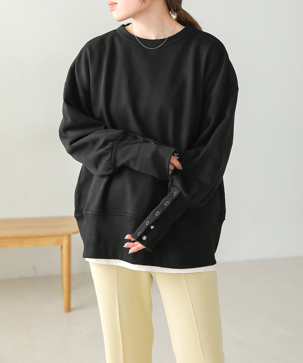 BACK OPEN SWEAT TOP