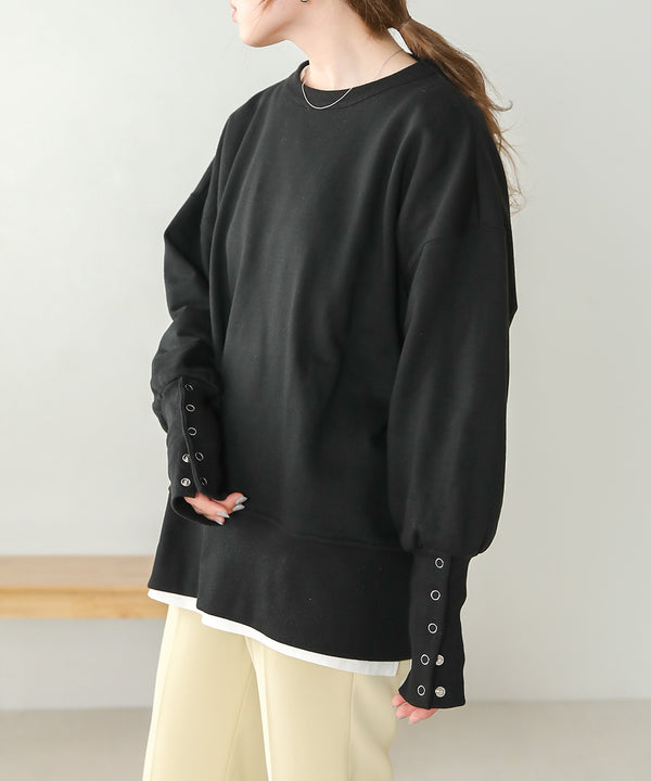 BACK OPEN SWEAT TOP