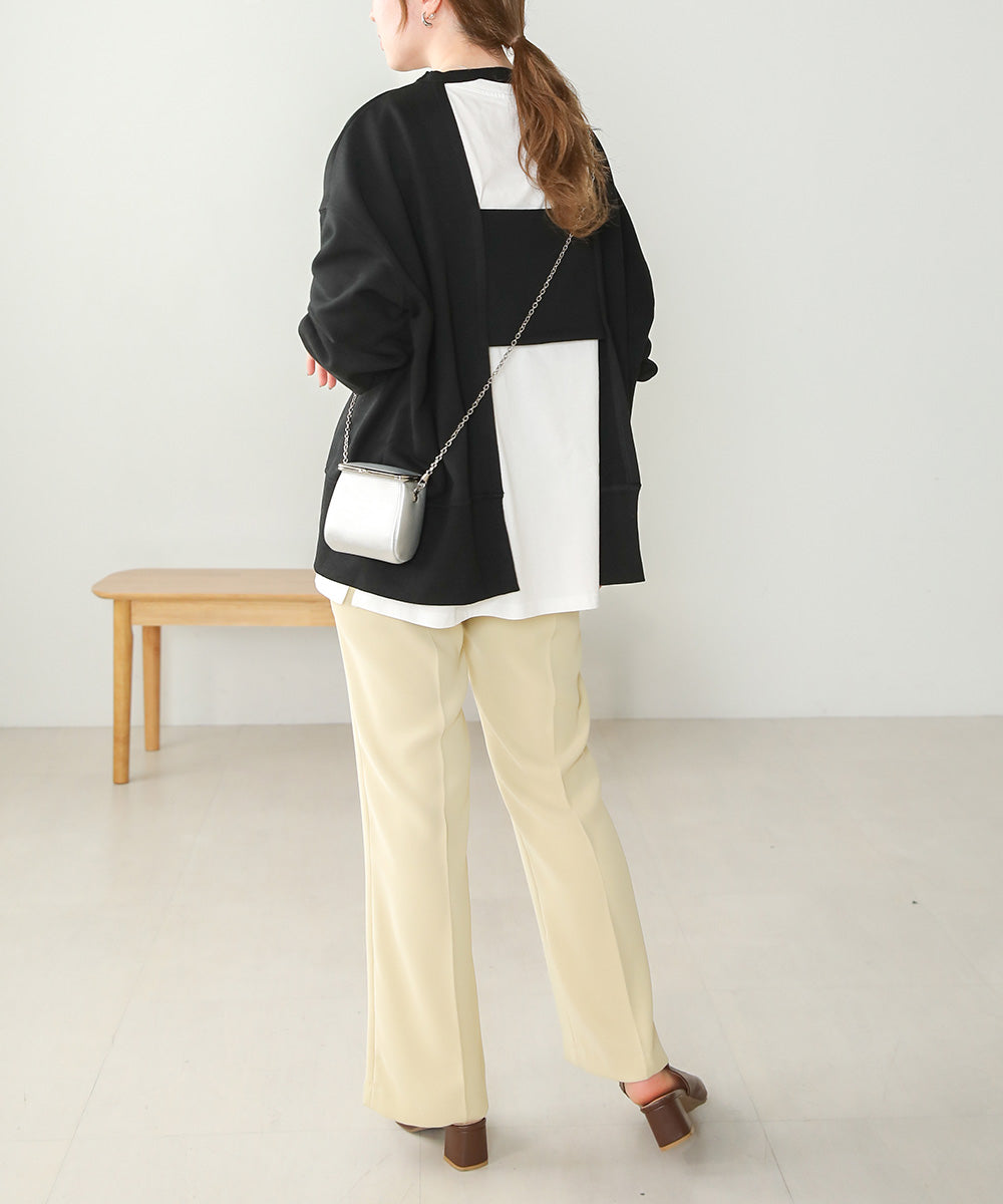 BACK OPEN SWEAT TOP