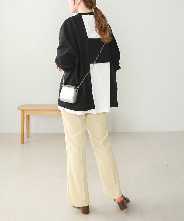 BACK OPEN SWEAT TOP