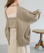 BACK OPEN SWEAT TOP