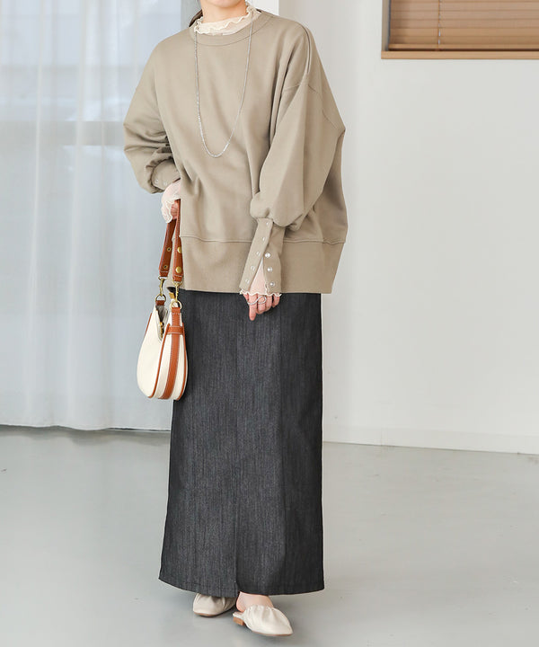 BACK OPEN SWEAT TOP