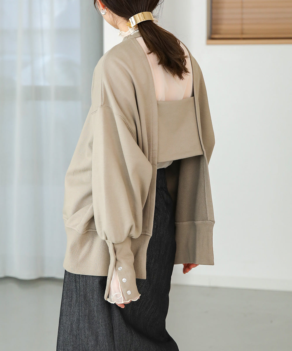 BACK OPEN SWEAT TOP