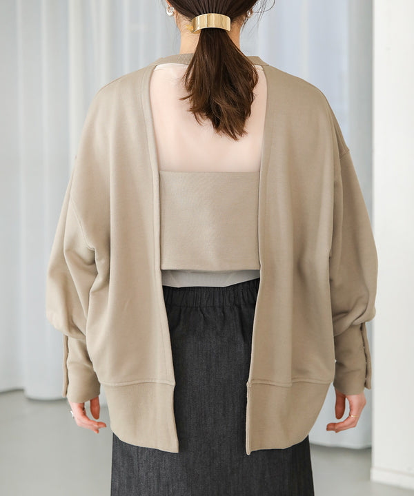 BACK OPEN SWEAT TOP