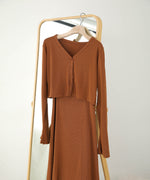 CARDIGAN SET RIB ONEPIECE