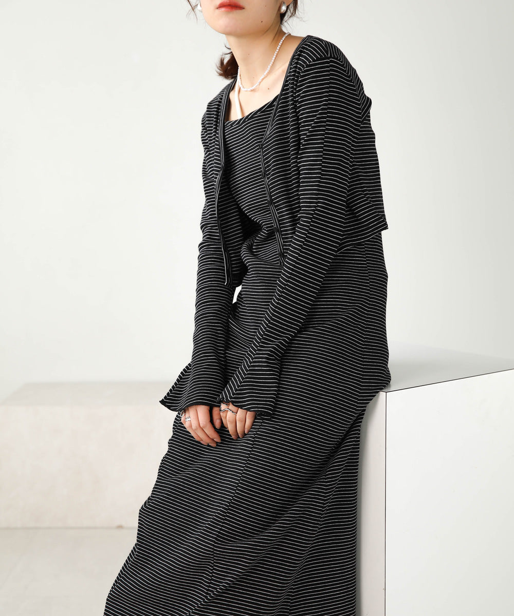 CARDIGAN SET RIB ONEPIECE