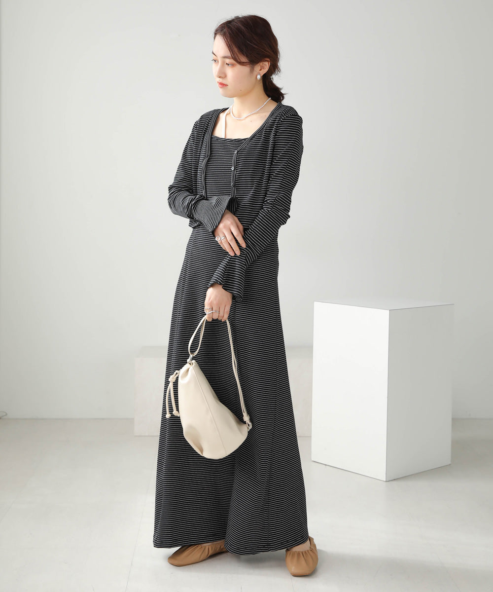 CARDIGAN SET RIB ONEPIECE