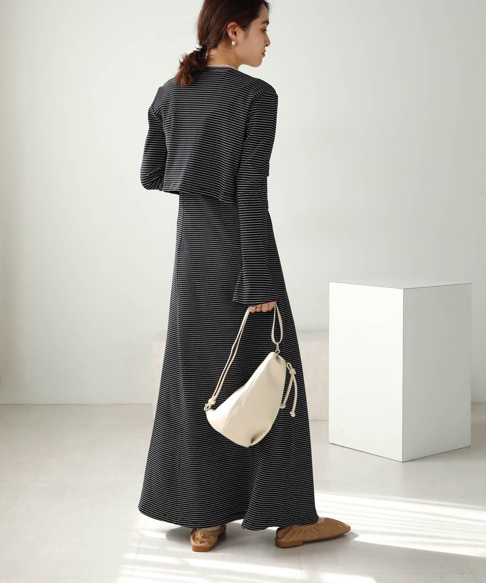 CARDIGAN SET RIB ONEPIECE