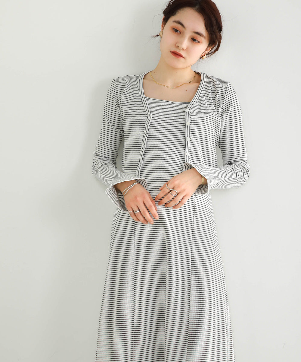 CARDIGAN SET RIB ONEPIECE