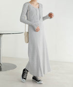 CARDIGAN SET RIB ONEPIECE