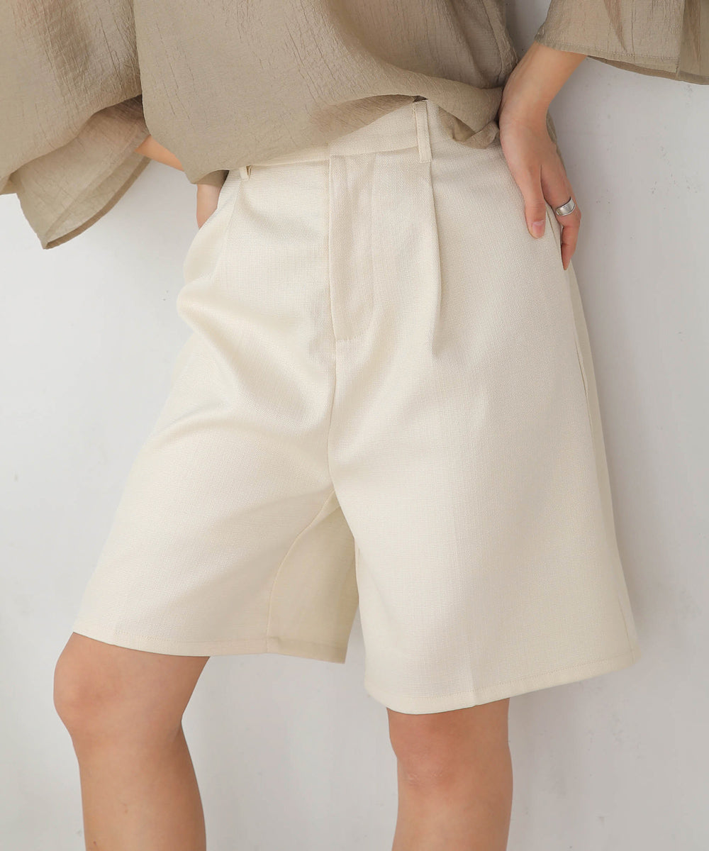 LINEN-LIKE TWEED SHORTS