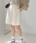 LINEN-LIKE TWEED SHORTS