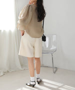 LINEN-LIKE TWEED SHORTS