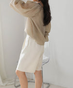 LINEN-LIKE TWEED SHORTS