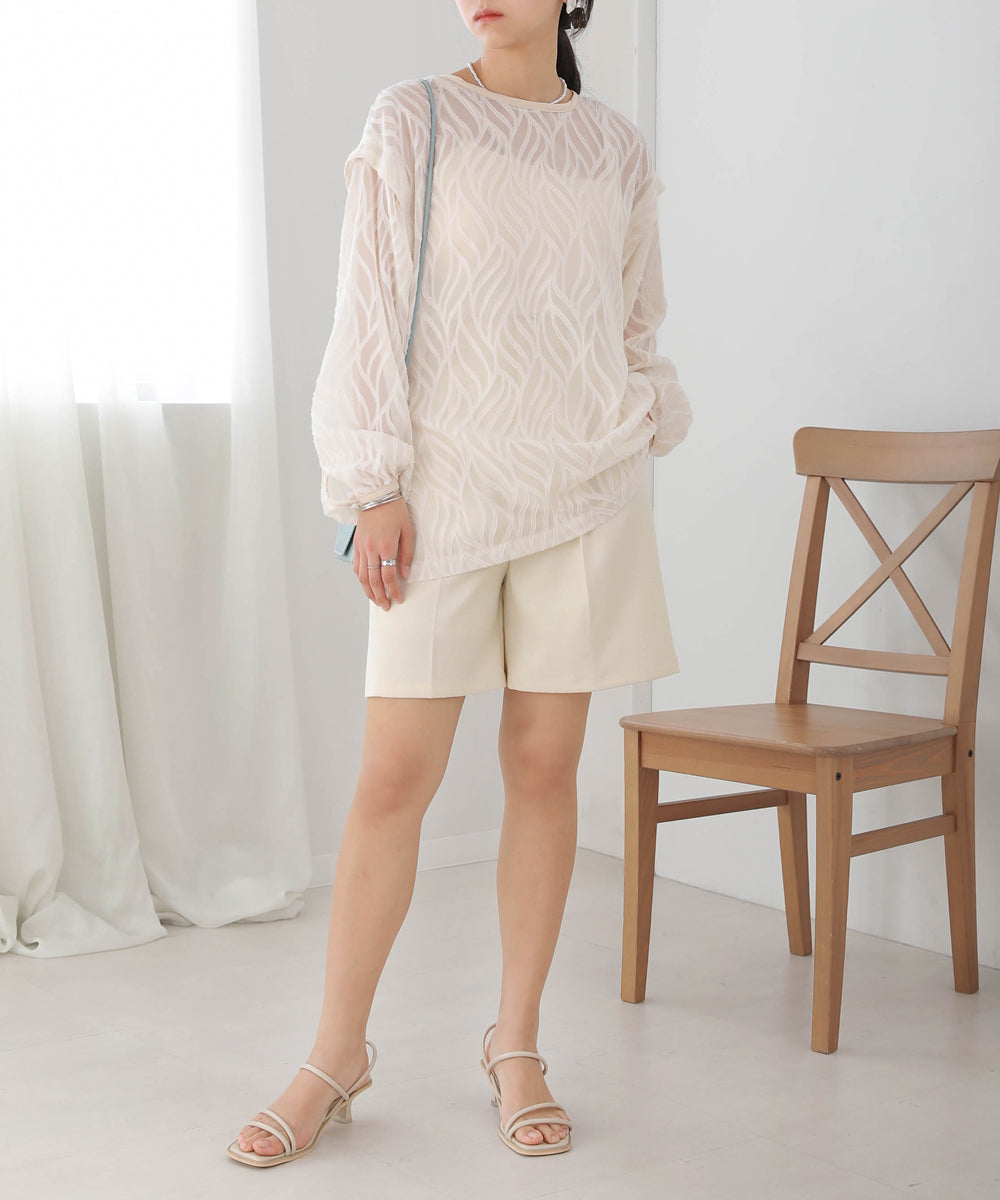 LINEN-LIKE TWEED SHORTS