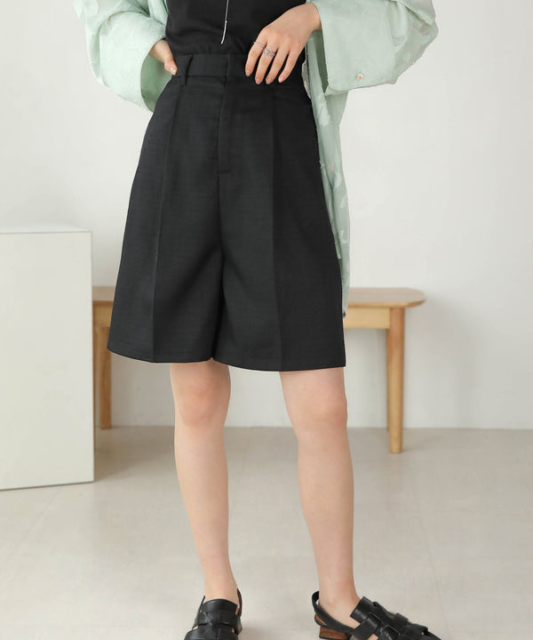 LINEN-LIKE TWEED SHORTS