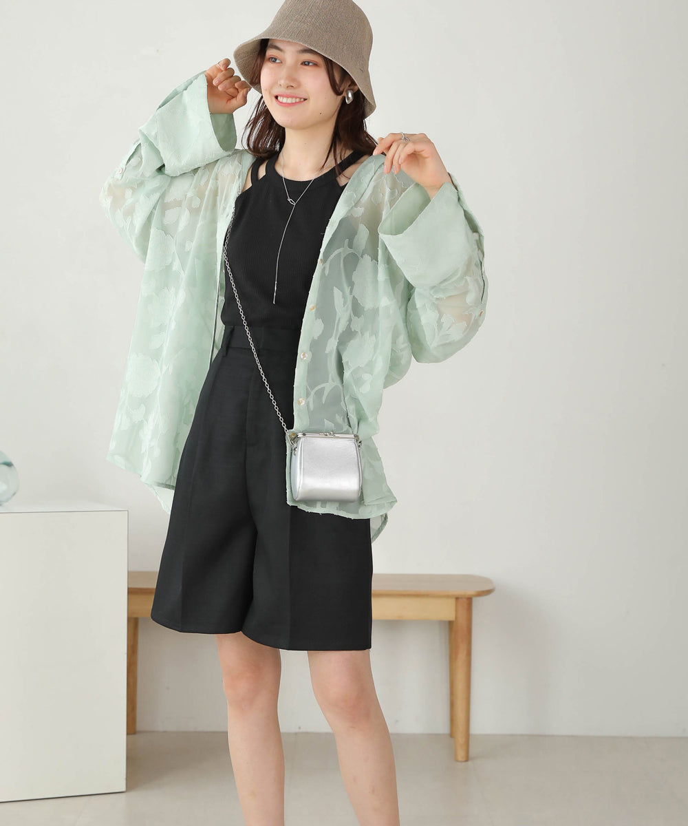 LINEN-LIKE TWEED SHORTS