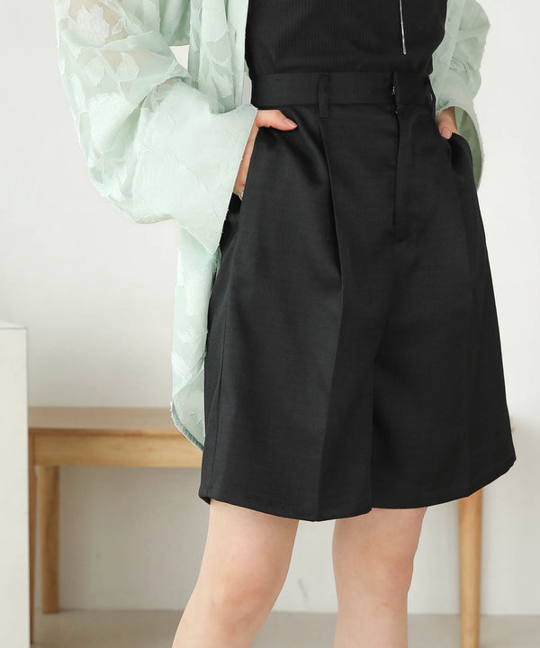 LINEN-LIKE TWEED SHORTS