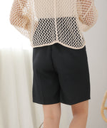 LINEN-LIKE TWEED SHORTS